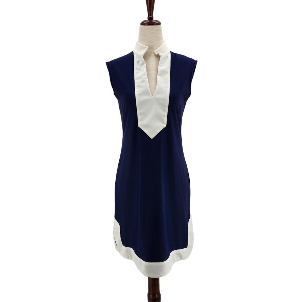 NWT Jude Connally Blue and White V-Neck Mini Dress